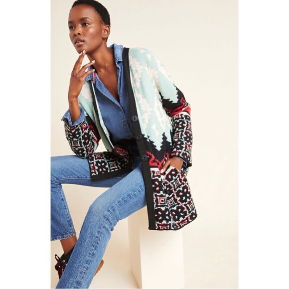 NEW Anthropologie Luxury Aldomartins Alpine Ski Nordic Cardigan Sweater X-Small - Picture 9 of 9